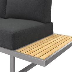 OUTLIV. Capri Gartensofa Schwarz -Gartenmöbel Geschäft outliv capri 3 sitzersofa edelstahl teak inklusive kissen schwarz 1168940 8