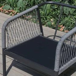 OUTLIV. Charleston Loungeset Aluminium/Olefin/Rope Anthrazit/Hellgrau -Gartenmöbel Geschäft outliv charleston loungeset 5 tlg aluminium rope 1422006 8