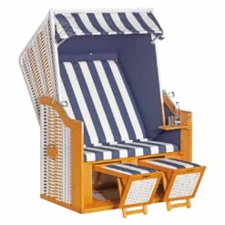 OUTLIV. Cliff Strandkorb Pinie/Geflecht Weiß/Blau