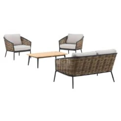OUTLIV. Falun Loungeset 4-tlg. Aluminium/Rope Anthrazit/Mixed Brown/Ivory -Gartenmöbel Geschäft outliv falun sofagruppe 4 tlg aluminium rope 1342762 6