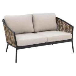 OUTLIV. Falun Loungeset 4-tlg. Aluminium/Rope Anthrazit/Mixed Brown/Ivory -Gartenmöbel Geschäft outliv falun sofagruppe 4 tlg aluminium rope 1342762 9