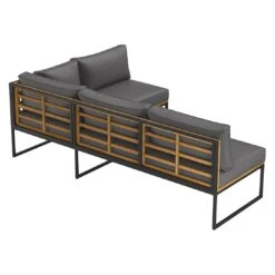 OUTLIV. Floris Dininglounge 3-tlg. Stahl/Akazie Schwarz/Grau -Gartenmöbel Geschäft outliv floris dininglounge 3 tlg stahl akazie schwarz grau 1241353 5