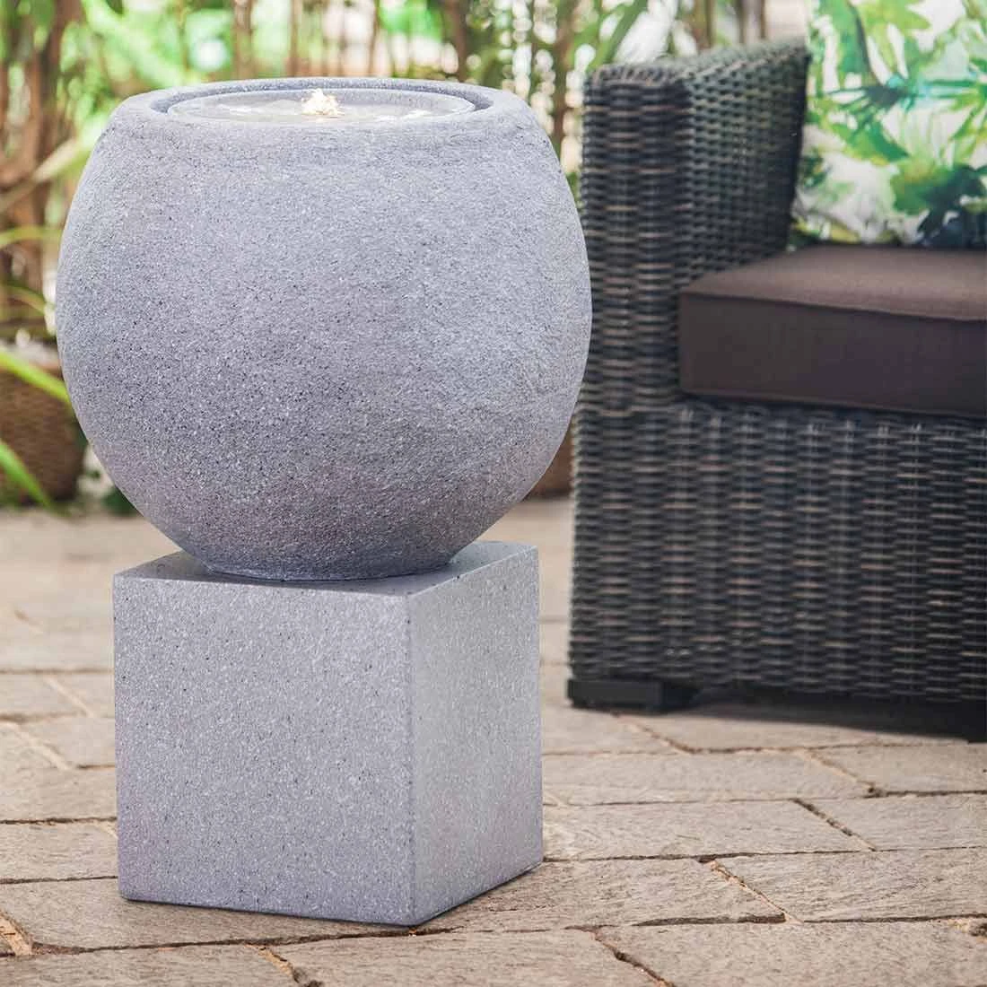 Heissner Ball LED Gartenbrunnen Polytstone Granit 5 Heissner Ball LED Gartenbrunnen Polytstone Granit – Bild 3