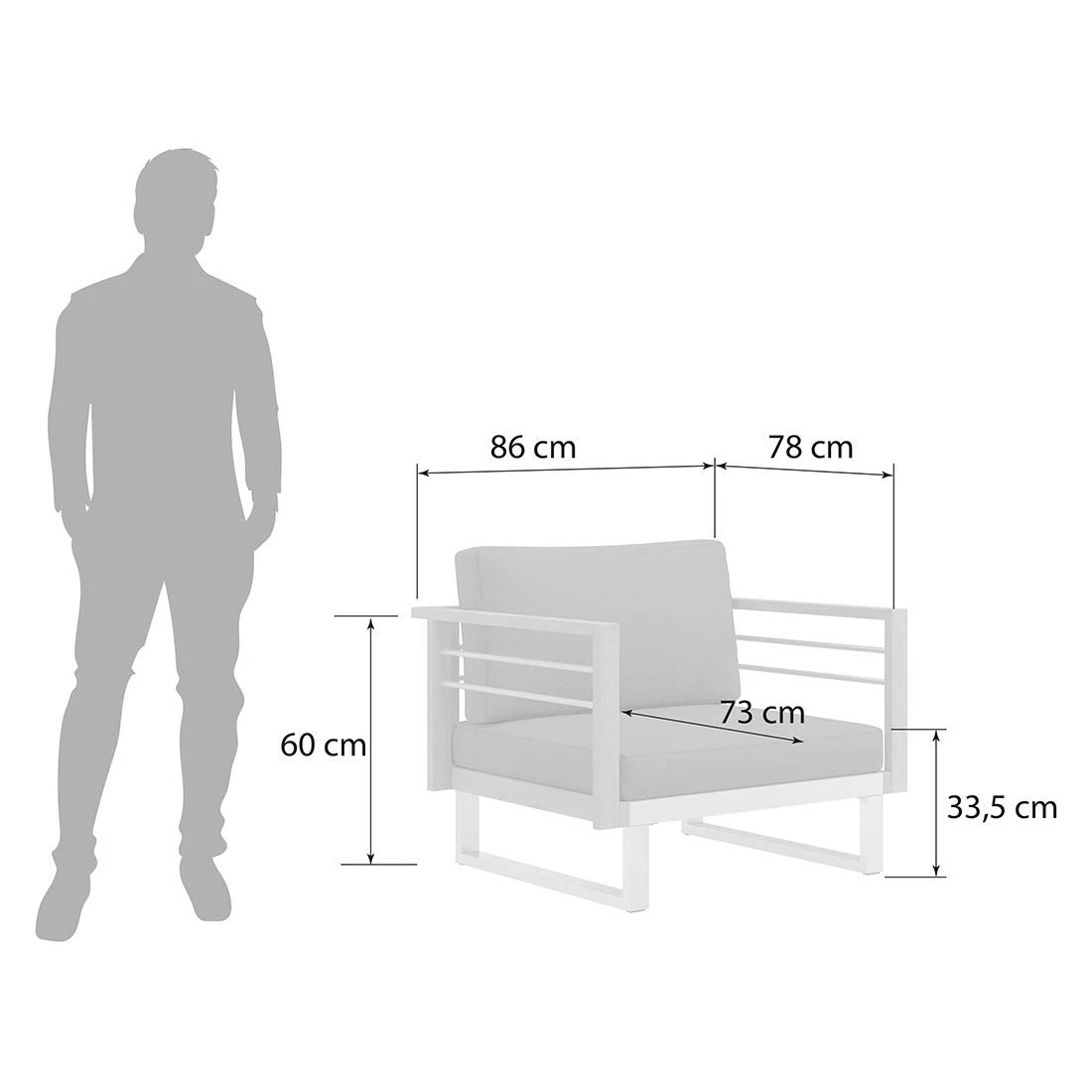 OUTLIV. Hawaii Loungesessel Edelstahl/Teak/Polster Dunkelgrau 5 OUTLIV. Hawaii Loungesessel Edelstahl/Teak/Polster Dunkelgrau – Bild 3