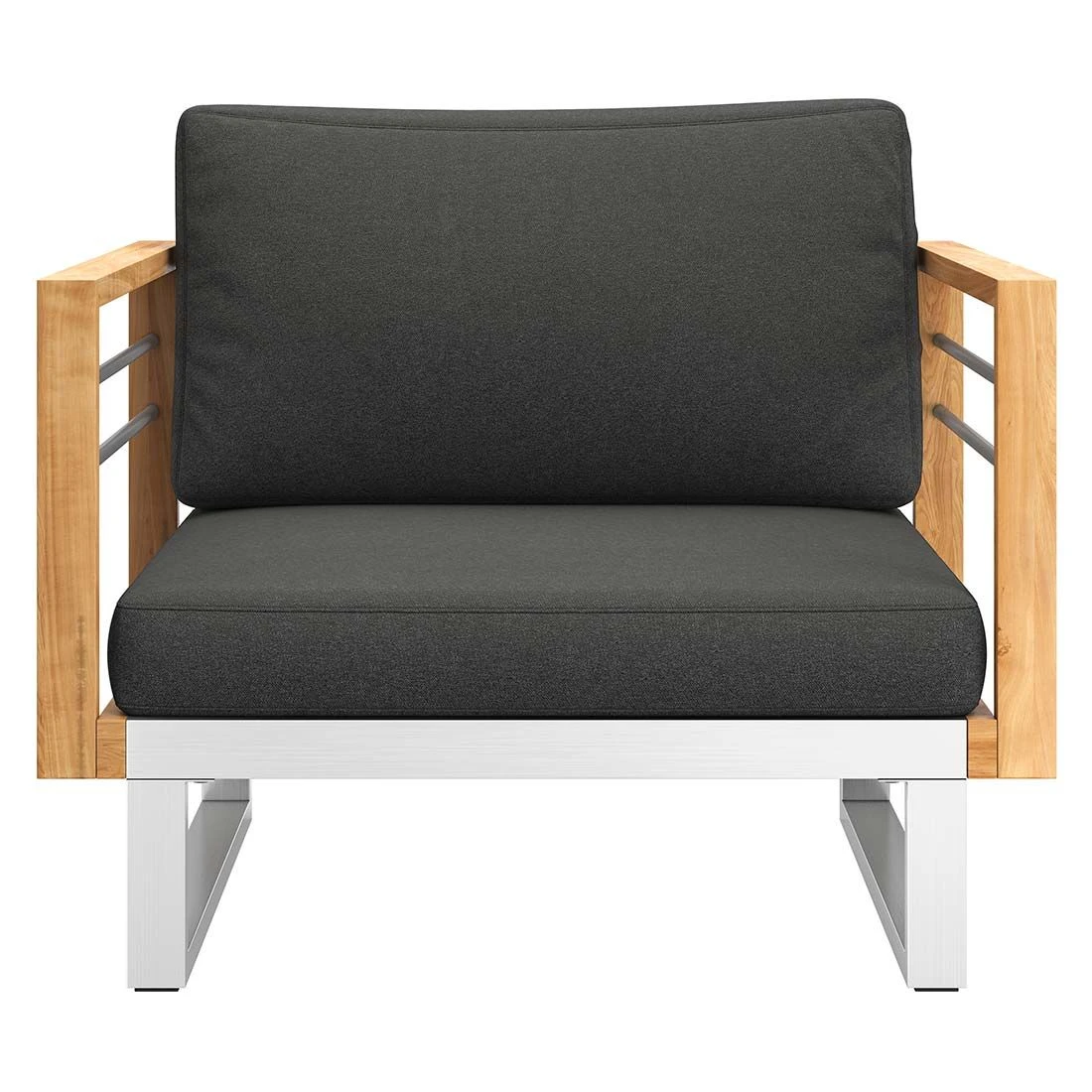 OUTLIV. Hawaii Loungesessel Edelstahl/Teak/Polster Dunkelgrau 6 OUTLIV. Hawaii Loungesessel Edelstahl/Teak/Polster Dunkelgrau – Bild 4