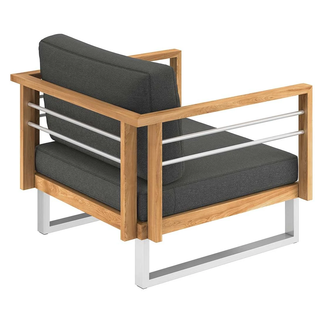 OUTLIV. Hawaii Loungesessel Edelstahl/Teak/Polster Dunkelgrau 8 OUTLIV. Hawaii Loungesessel Edelstahl/Teak/Polster Dunkelgrau – Bild 6