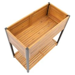 OUTLIV. Bern Hochbeet 90x45x90cm Stahl/Akazie Schwarz/Natur -Gartenmöbel Geschäft outliv ko tao hochbeet 90x45x90cm stahl akazie 1343114 4