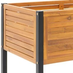 OUTLIV. Bern Hochbeet 90x45x90cm Stahl/Akazie Schwarz/Natur -Gartenmöbel Geschäft outliv ko tao hochbeet 90x45x90cm stahl akazie 1343114 8