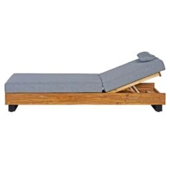 OUTLIV. Madrid Gartenliege Teak Recycelt/Olefin Teak Recycelt/Grau -Gartenmöbel Geschäft outliv marando loungeliege 200x60cm teak recycelt polster 1346766 4