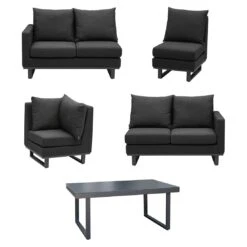 OUTLIV. By Detlef Steves Miami Dininglounge 5-tlg. Sunbrella Anthrazit/Sooty -Gartenmöbel Geschäft outliv miami dininglounge 5 tlg sunbrella 1348680 3