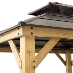 OUTLIV. Pavillon 335x335 Cm Zedernholz/Stahl Braun -Gartenmöbel Geschäft outliv pavillon 335x335 cm zedernholz stahl 1422226 3