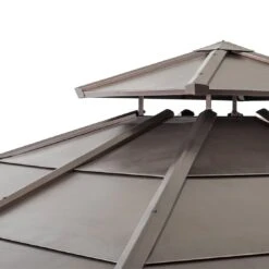 OUTLIV. Pavillon 335x335 Cm Zedernholz/Stahl Braun -Gartenmöbel Geschäft outliv pavillon 335x335 cm zedernholz stahl 1422226 5