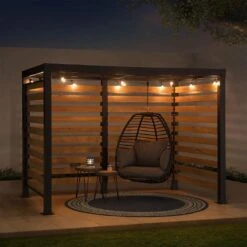 OUTLIV. Gartenpergola 313x191 Cm Zedernholz/Stahl Schwarz/Natur -Gartenmöbel Geschäft outliv pergola 313x191 cm zedernholz stahl 1422237 7