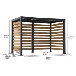 OUTLIV. Gartenpergola 313x191 Cm Zedernholz/Stahl Schwarz/Natur -Gartenmöbel Geschäft outliv pergola 313x191 cm zedernholz stahl 1422237 8