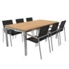 OUTLIV. Rimini Gartenmöbelset 7-tlg. Tisch 200x100cm Edelstahl/Schwarz -Gartenmöbel Geschäft outliv rimini ii gartenmobelset 8tlg stapel tisch 200cm edelstahl schwarz 1176585 1