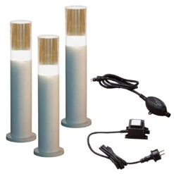 OUTLIV. Smart Light Starter-Set "3x Gartenleuchten Mit Dämmerungssensor" Silber/Schwarz -Gartenmöbel Geschäft outliv starter set 3x gartenleuchten m dammerungss metall 1304009 1