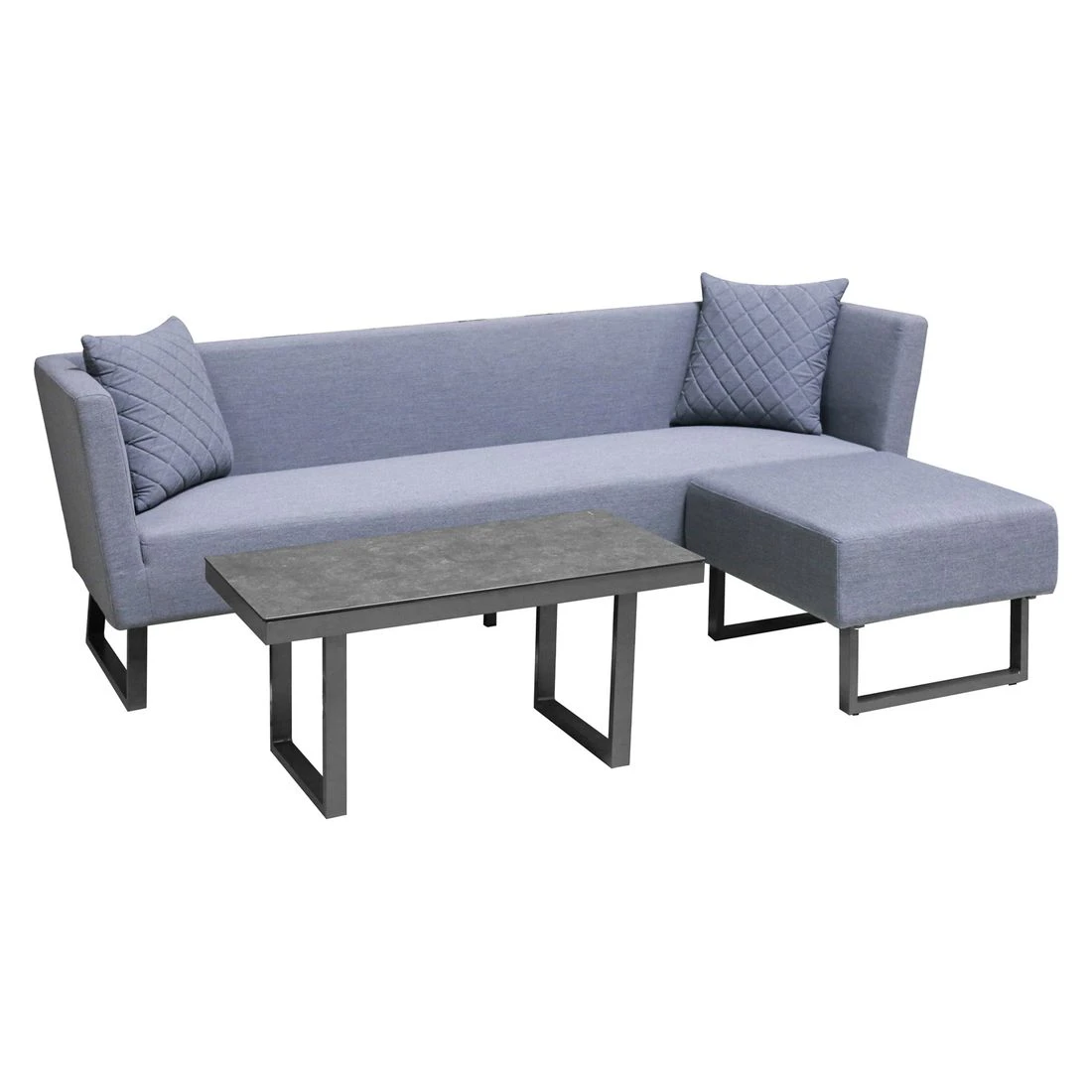 OUTLIV. By Detlef Steves Tonga Loungeset 3-tlg. Aluminium/Sunbrella Anthrazit/Flanelle 4 OUTLIV. By Detlef Steves Tonga Loungeset 3-tlg. Aluminium/Sunbrella Anthrazit/Flanelle – Bild 2