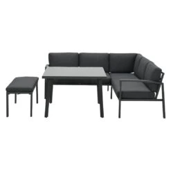 OUTLIV. Wellington Dininglounge 3-tlg. Aluminium/Polster Carbon Black/Reflex Black -Gartenmöbel Geschäft outliv wellington loungeecke aluminium polster carbon black reflex black 1247403 3