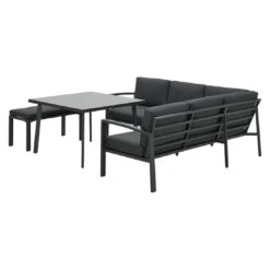 OUTLIV. Wellington Dininglounge 3-tlg. Aluminium/Polster Carbon Black/Reflex Black -Gartenmöbel Geschäft outliv wellington loungeecke aluminium polster carbon black reflex black 1247403 4