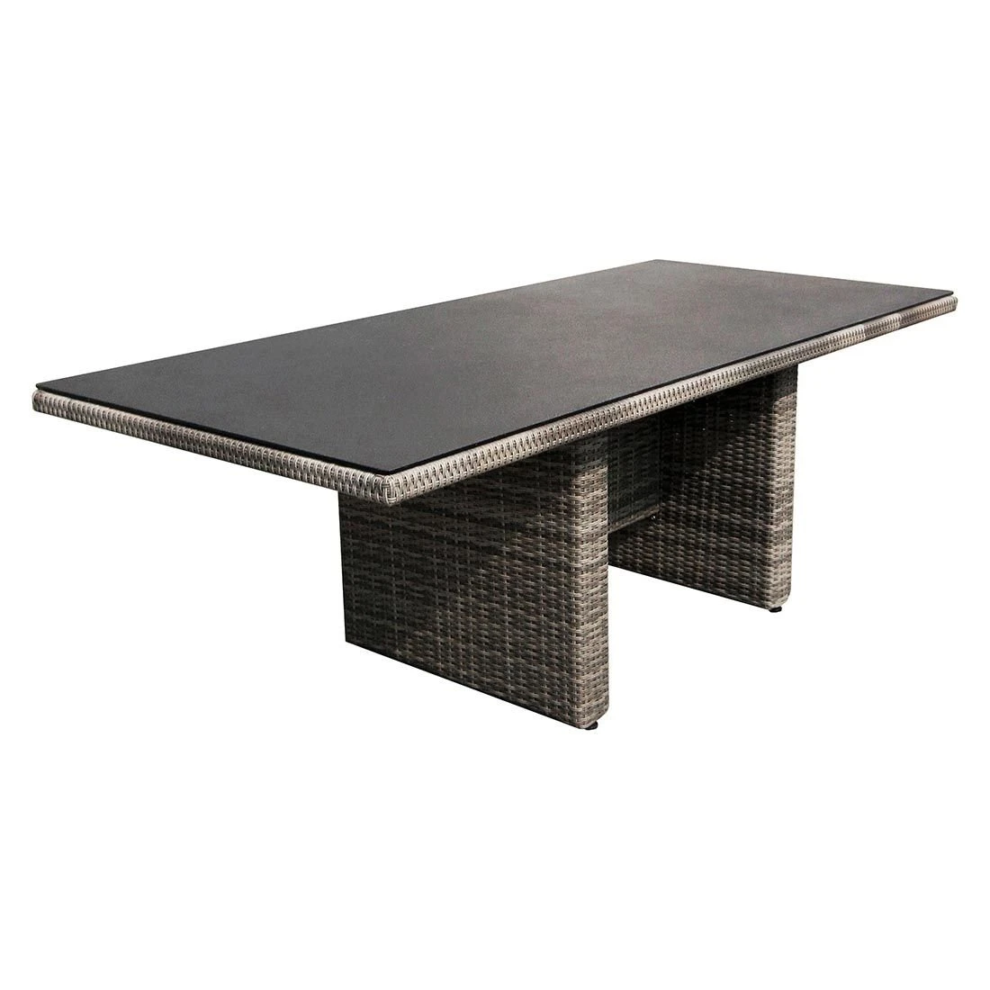 Ploß Nizza Gartentisch 220x100cm Geflecht/Glas Natur-Beige-Braun-Meliert/Steinoptik 5 Ploß Nizza Gartentisch 220x100cm Geflecht/Glas Natur-Beige-Braun-Meliert/Steinoptik – Bild 3