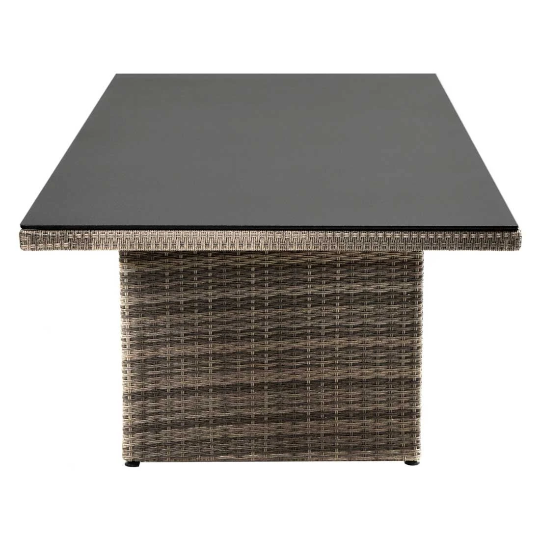 Ploß Nizza Gartentisch 220x100cm Geflecht/Glas Natur-Beige-Braun-Meliert/Steinoptik 7 Ploß Nizza Gartentisch 220x100cm Geflecht/Glas Natur-Beige-Braun-Meliert/Steinoptik – Bild 5