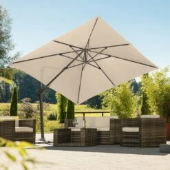 Schneider® Schneider Rhodos Twist Ampelschirm 300x300cm Natur -Gartenmöbel Geschäft schneider rhodos twist ampelschirm 300x300cm natur 1266763 2