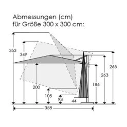 Schneider® Schneider Rhodos Twist Ampelschirm 300x300cm Natur -Gartenmöbel Geschäft schneider rhodos twist ampelschirm 300x300cm natur 1266763 3