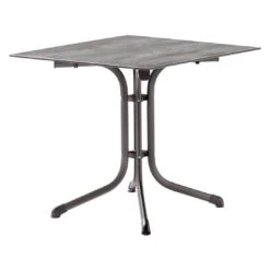 Sieger Boulevard Klapptisch 80x80cm Stahl/Polytec Eisengrau/Beton Hell