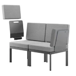 Sieger Lugo Gartensofa Aluminium/Sunproof Eisengrau/Hellgrau -Gartenmöbel Geschäft sieger lugo loungebank aluminium sunproof 1426791 1