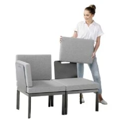 Sieger Lugo Gartensofa Aluminium/Sunproof Eisengrau/Hellgrau -Gartenmöbel Geschäft sieger lugo loungebank aluminium sunproof 1426791 2