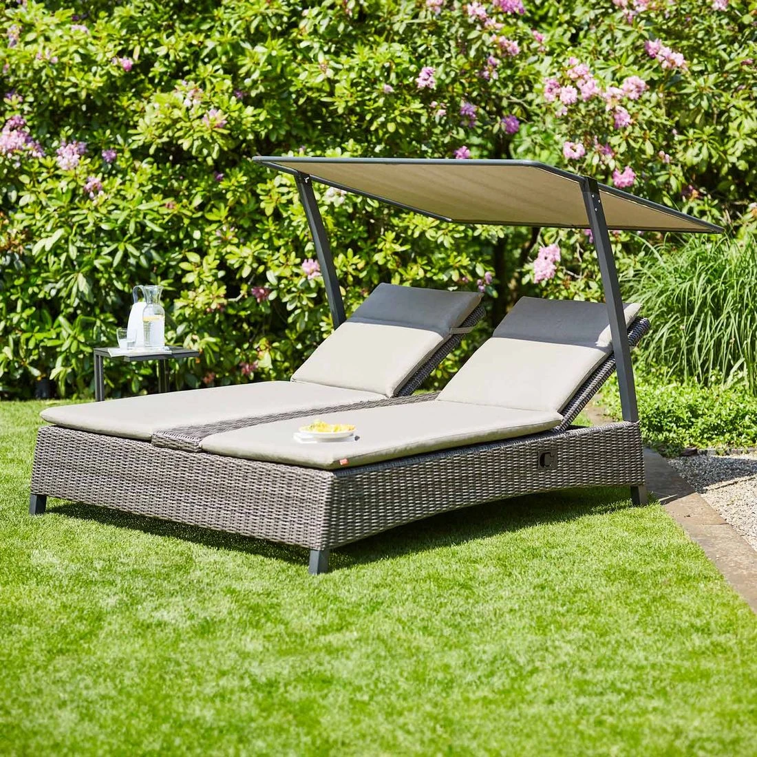 Siena Garden Corido Daybed Inkl. Dach Aluminium/Gardino-Geflecht Matt Anthrazit/Charcoal Grey 3 Siena Garden Corido Daybed Inkl. Dach Aluminium/Gardino-Geflecht Matt Anthrazit/Charcoal Grey