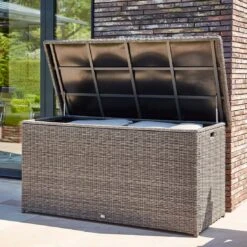 Siena Garden Corido Gartenbox 167x85x84,5cm Aluminium/Gardino®-Geflecht Grau/Charcoal Grey -Gartenmöbel Geschäft siena garden corido kissenbox 167x85x84 5cm aluminium gardinor geflecht 1437615 6