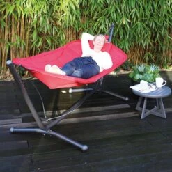 Siena Garden Panama Hängematte Mit Gestell Stahl/Oxfordgewebe Grau/Rot -Gartenmöbel Geschäft siena garden panama haengematte mit gestell stahl oxfordgewebe 1363827 7