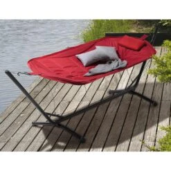 Siena Garden Panama Hängematte Mit Gestell Stahl/Oxfordgewebe Grau/Rot -Gartenmöbel Geschäft siena garden panama haengematte mit gestell stahl oxfordgewebe 1363827 8