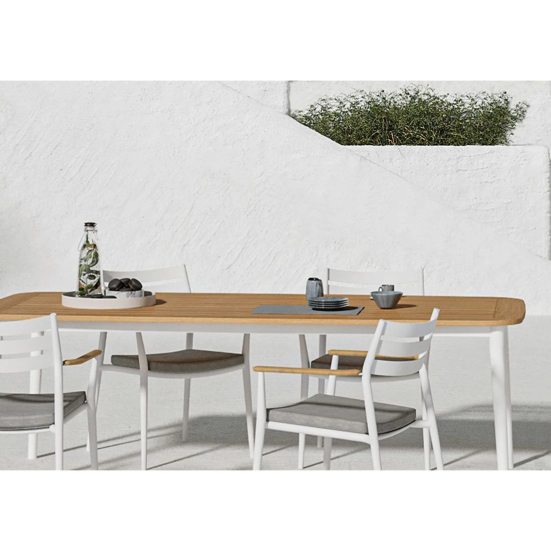 Solpuri Charlie Gartentisch 170x100 Cm Aluminium/Teak White/Natur 8 Solpuri Charlie Gartentisch 170x100 Cm Aluminium/Teak White/Natur – Bild 6