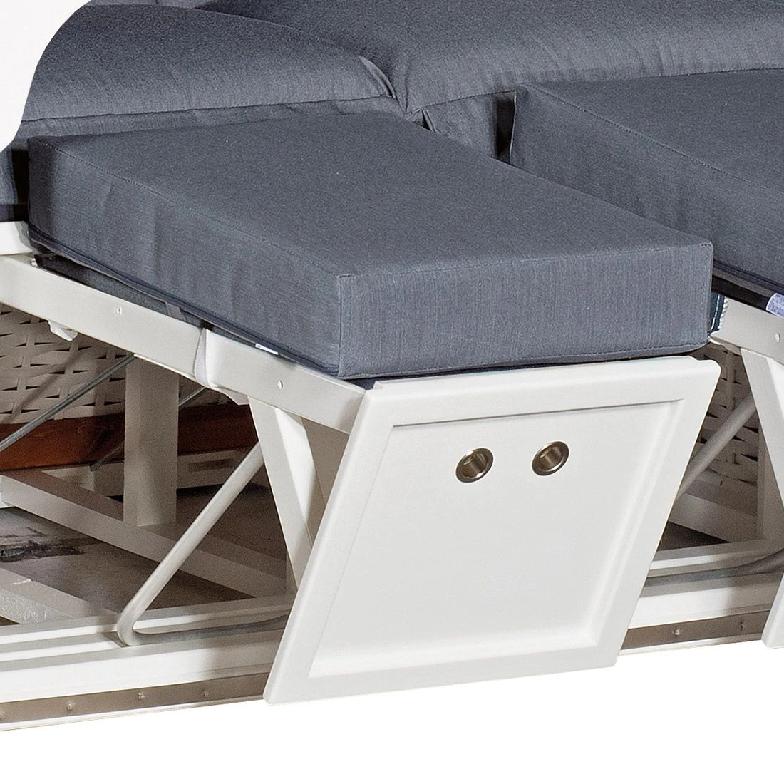 SonnenPartner Classic Strandkorb Geflecht/Fichte Weiß/Charcoal 7 SonnenPartner Classic Strandkorb Geflecht/Fichte Weiß/Charcoal – Bild 5