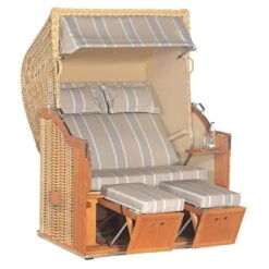 SonnenPartner Classic Strandkorb Geflecht/Fichte Natur