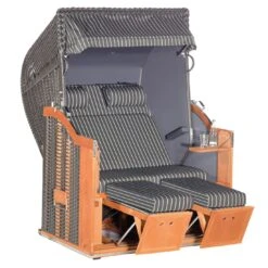 SonnenPartner Classic Strandkorb Geflecht/Fichte Anthrazit