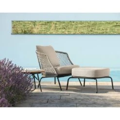 Stern Odea Loungehocker Aluminium/Kordel Inkl. Kissen Schwarz Matt/Salt -Gartenmöbel Geschäft stern odea loungehocker aluminium kordel inkl kissen 1357656 2