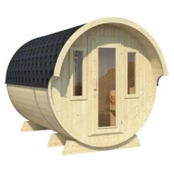 Wolff Finnhaus De Luxe Saunafass 330 Bausatz Natur