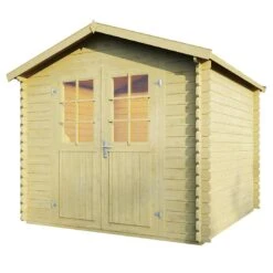 Wolff Finnhaus Lyon B Gartenhaus 230x230cm Imprägniert+Doppeltür Natur