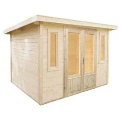 Wolff Finnhaus Pulti Moderna B Gartenhaus 320x260cm+Doppeltür Natur