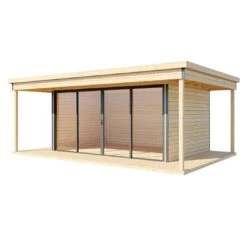 Wolff Finnhaus Studio 44 Panorama Gartenhaus 578x240cm Natur