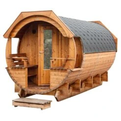 Wolff Finnhaus Svenja 1 Saunafass Premium Bausatz Ø226x411cm Thermoholz