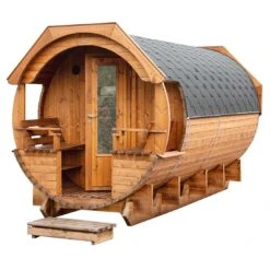 Wolff Finnhaus Svenja 2 Saunafass Premium Bausatz Ø226x411cm Thermoholz
