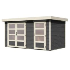 Wolff Finnhaus Zeeland 2-Raum Gartenhaus 404x242cm Grau