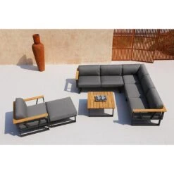 Zebra Belvedere Gartensofa Edelstahl/Tuvatextil Graphit/Tweed Grey -Gartenmöbel Geschäft zebra belverde 3 sitzersofa edelstahl tuvatextil 1366874 3