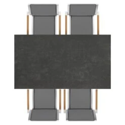 Zebra One Gartenmöbel-Set 5-tlg. Tisch 160x90cm Silber/Dunkelgrau -Gartenmöbel Geschäft zebra one gartenmoebel set 5 tlg tisch 160x90cm 1484651 5