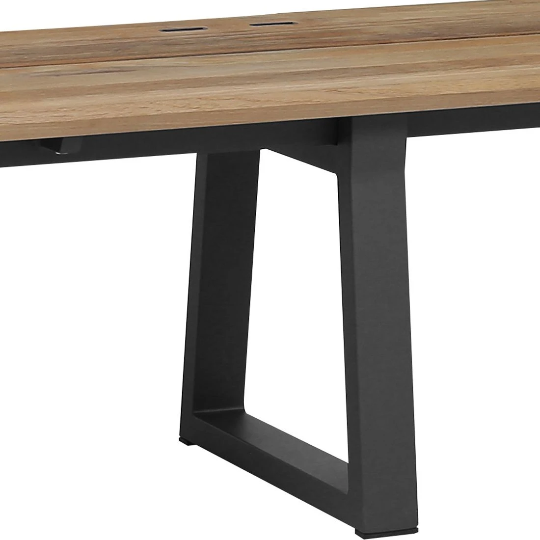 Zebra Phönix Gartenbank 220cm Aluminium/Teak Recycelt Graphit 5 Zebra Phönix Gartenbank 220cm Aluminium/Teak Recycelt Graphit – Bild 3